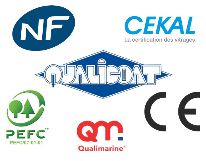 Labels et certifications des menuiseries : NF, CEKAL, Qualicoat, PEFC, Qualimarine, CE